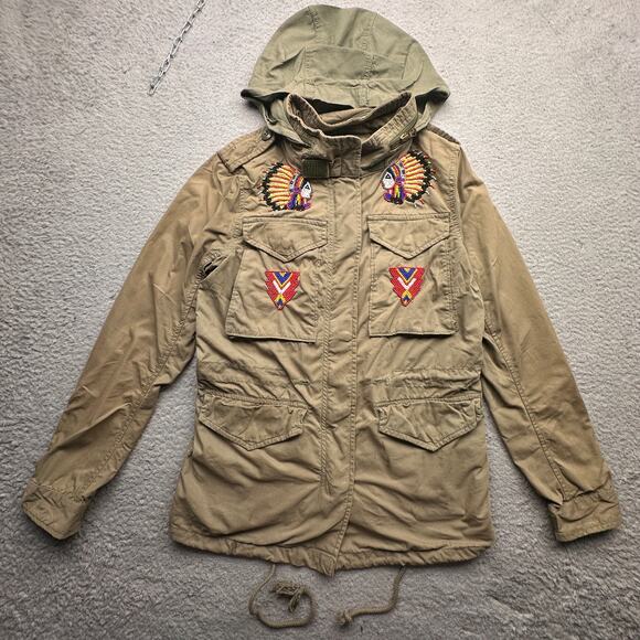 Denim & Supply Ralph Lauren Military Field Jacket Womens XS Beaded Embroidery - Picture 1 of 13